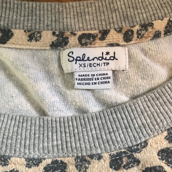 Splendid XS Leopard Print Pajama Top - Picture 2 of 6